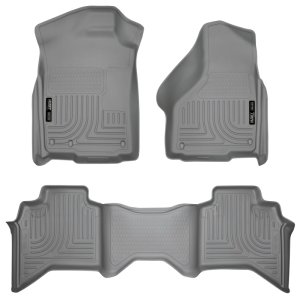 Dodge Ram 1500 Floor Liners - Front + Rear - Husky Liners - WeatherBeater Combo - Gray - `03-`08